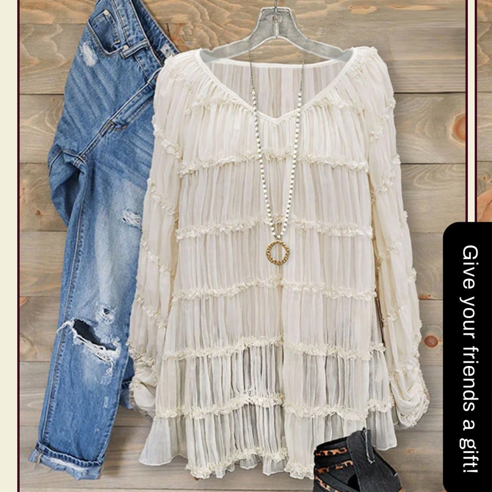 Brand new in bag ruffled blouse